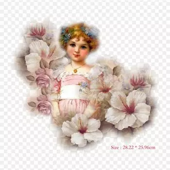 Детские виниловые нашивки с цветочным принтом викторианской эпохи, термопечать, наклейки для одежды, аппликации «сделай сам», моющиеся нашивки