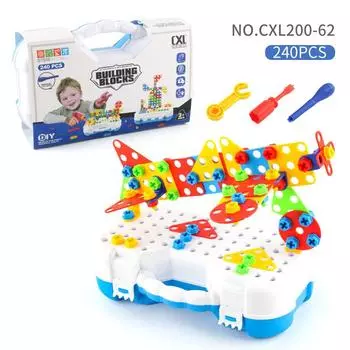 Детские винтовые игрушки, Разнообразные гайки, Строительный блок, Разборка и сборка, Креативный набор инструментов «Сделай сам», Наука и образование