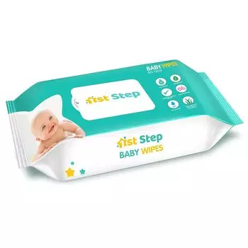 Детские влажные салфетки 1st Step, обогащенные алоэ вера и маслом жожоба (80 шт., упаковка 1 шт.)