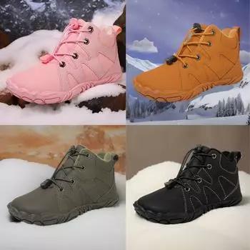 Детские водонепроницаемые хлопковые зимние ботинки: Плотный, теплый, износостойкий, нескользящий, плюс бархат для использования зимой на открытом воздухе. 33 коричневый