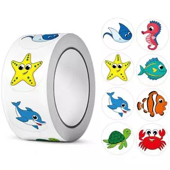 Детские водонепроницаемые настенные наклейки 8 стилей мультяшный аниме дневник украшение X064 A19-500pcs-2.5cm