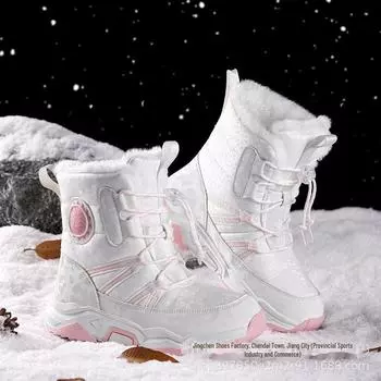 «Детские водонепроницаемые зимние ботинки с бархатной подкладкой, нескользящие, с высоким голенищем, теплая обувь для отдыха на открытом воздухе» 30