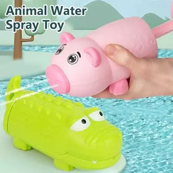 Детские выдвижные водяные пистолеты, игрушки для детей, дизайн с изображением акул, летняя игра, пляжный водяной пистолет, разбрызгиватель, игрушки для ванной, душа и ванны A1