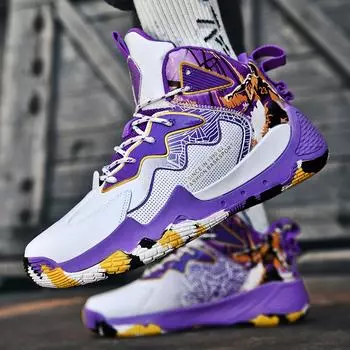 Детские высокие кожаные баскетбольные кроссовки для мальчиков 6-12 лет, осень/зима 39