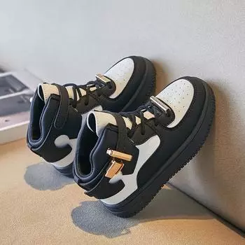 Детские высокие весенние и осенние кроссовки, мягкая прогулочная обувь для малышей, мальчиков и девочек, школьные кроссовки для детей 25 белый