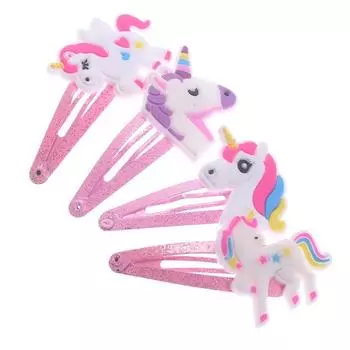 Детские заколки для волос с милым единорогом в Европе и Америке, модные аксессуары для волос Bb, 4 шт.