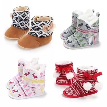 Детские замшевые зимние сапоги, зимняя обувь для маленьких мальчиков и девочек, милые флисовые пушистые ботинки для новорожденных на мягкой подошве, От 0 до 18 месяцев M