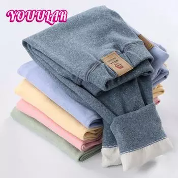 Детские зимние эластичные леггинсы большого размера для мальчиков, удобные колготки для девочек, утолщенные теплые базовые брюки, детские однотонные цветные брюки 18-24M зелёный