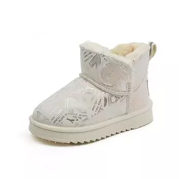 Детские зимние ботинки для мальчиков и девочек. Зимние утепленные хлопковые ботинки с ворсом. Нескользящие детские хлопковые ботинки. 22 чёрный