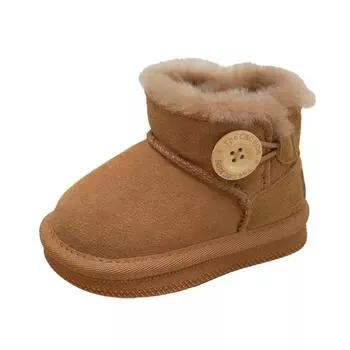 Детские зимние ботинки для мальчиков и девочек, зимние ботинки утолщенные функциональные короткие ботинки с одной педалью 18