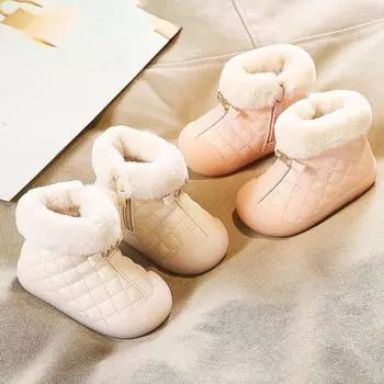 Детские зимние ботинки для младенцев, обувь для малышей, маленькие ароматные ветряные туфли принцессы, хлопковые ботинки для девочек, бархатные теплые детские ботинки, зимняя обувь 15