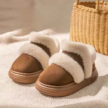 Детские зимние ботинки из цельного хлопка 17 кофейный