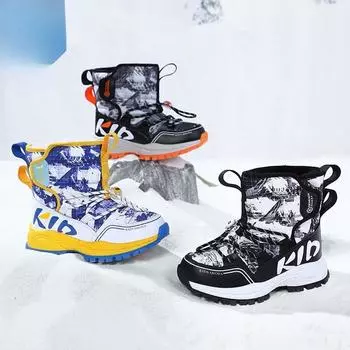 Детские зимние ботинки, новый стиль, теплая хлопковая обувь 30