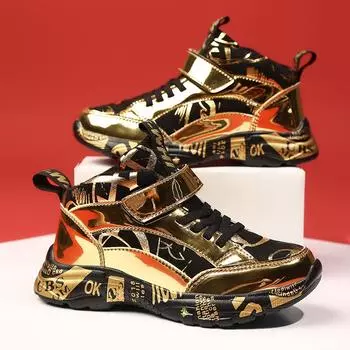 Детские зимние ботинки размера 28-40, бархатная прогулочная повседневная обувь, хлопковые ботинки, кожаные кроссовки для бега для мальчиков и девочек 33 чёрный