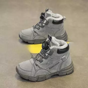 Детские зимние ботинки с мягкой и толстой теплой хлопковой подошвой. 31