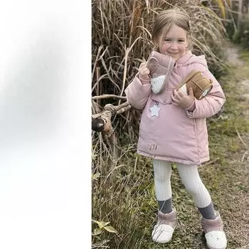 Детские зимние ботинки с плюшем и толстым утеплителем 22 розовый