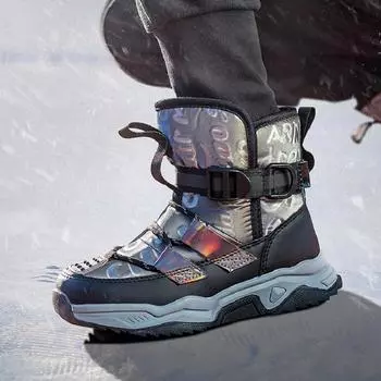 Детские зимние ботинки, утепленные детские зимние теплые ботинки среднего и большого размера, повседневные нескользящие мужские и женские короткие ботинки