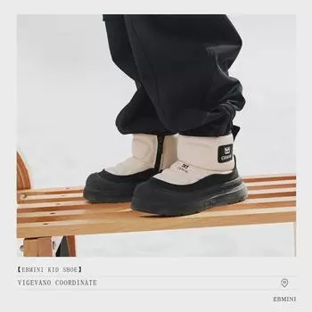 Детские зимние ботинки Yingbeimini: Теплые бархатные зимние хлопковые сапоги для мальчиков и девочек 28, 18.8CM (foot 18.0CM)