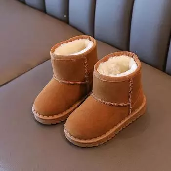 Детские зимние ботинки, зимние модные нескользящие детские ботинки для катания на лыжах, однотонные, теплые, с рисунком, мягкие, с толстой подошвой, детские ботинки 23 серый