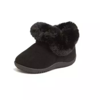 Детские зимние ботинки, зимние новые модные ботинки для мальчиков и девочек от 0 до 3 лет, утолщенные кашемировые теплые ботинки с мягкой подошвой из хлопка 12 чёрный