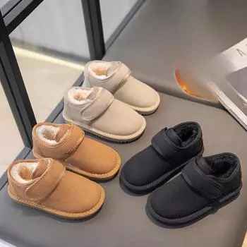 Детские зимние ботинки зимние теплые супер мягкие ботинки 27 чёрный