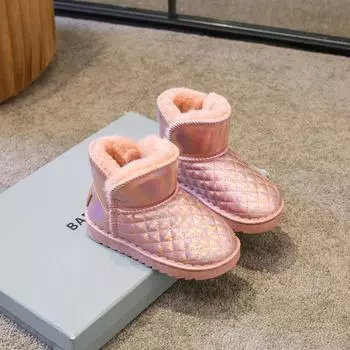Детские зимние ботинки, зимние утепленные флисовые теплые ботильоны, хлопковая обувь для девочек и мальчиков 27