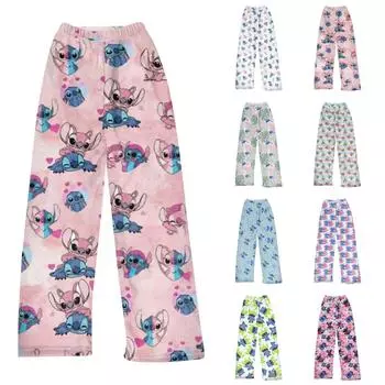 Детские зимние брюки, длинные брюки, фланелевые брюки с рождественским принтом 100 синий