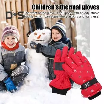 Детские зимние перчатки, теплые термоперчатки для лыж, ветрозащитные зимние варежки для холодной погоды, катания на сноуборде, катания на лыжах, пешего туризма, езды на велосипеде королевский синий