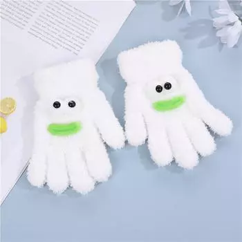 Детские зимние плюшевые забавные перчатки. Мальчикам и девочкам понравятся зимние перчатки с раздвоенными пальцами, защищающие от замерзания, и симпатичные пятипалые перчатки. average size