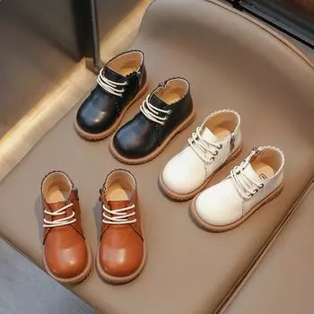 Детские зимние повседневные ботинки Catwalk с увеличенной молнией, теплые и модные, детские, из ПУ, удобные, однотонные, на квадратном каблуке, детские 30 чёрный