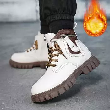 Детские зимние сапоги больших размеров, удобные, модные, плюшевые, теплые, высокие, из хлопка, сапоги средней длины, модные сапоги 27-39 27 чёрный