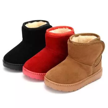 Детские зимние сапоги, детские утолщенные супермягкие детские сапоги, теплые резиновые зимние сапоги 21 чёрный