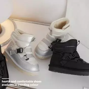 Детские зимние сапоги для снега, детские зимние сапоги, высокие, для мальчиков, водонепроницаемые, для девочек, утолщенные, плюшевые, спортивные 23 чёрный