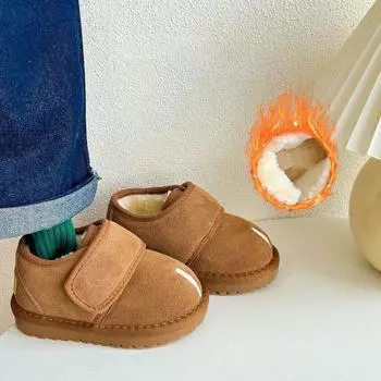 Детские зимние сапоги, мягкая хлопковая обувь с мультяшным медведем для кроватки, теплые бархатные сапоги для малышей 27 чёрный