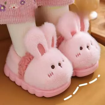 Детские зимние теплые хлопковые тапочки для дома 22-23 yards (inner length 13.5CM) зелёный