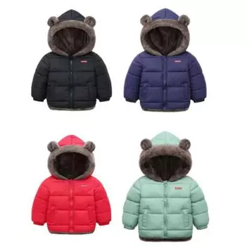 Детские зимние толстые пальто куртки теплая плюшевая утолщенная верхняя одежда для девочек меховая куртка с капюшоном детская одежда зимний комбинезон 140cm белый