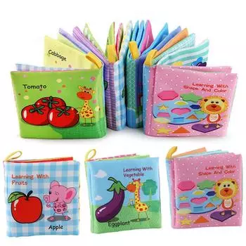 Детские звуковые тканевые книги для развития интеллекта, обучающие развивающие игрушки