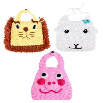 Детский 3D-мультяшный нагрудник, вязаная одежда для реквизита для детской фотографии Lion