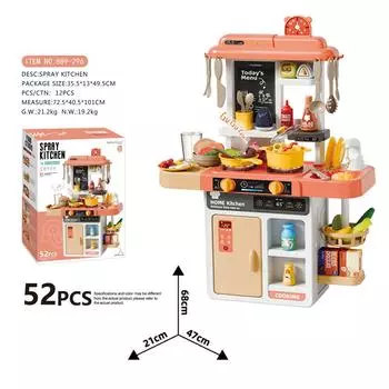 Детский 63 см Имитирующий звук и свет Спрей из водовыпускного отверстия Кухонный набор столовой посуды для приготовления пищи для ролевых игр
