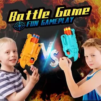 Детский 6-зарядный мягкий пулевой пистолет с 20 пулями, напульсник-мишень, игрушечный бластер Nerf, стрельба в помещении и на открытом воздухе, подарочный бластер-дротик