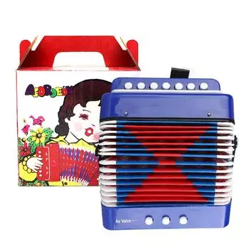 Детский 7-клавишный 2 бас-мини-маленький аккордеон, образовательный музыкальный инструмент, ритм-игрушка