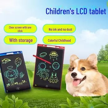 Детский 8,2-дюймовый ЖК-планшет с мультяшным дизайном для рисования и решения головоломок. 8.2 inch straight edge single red красный