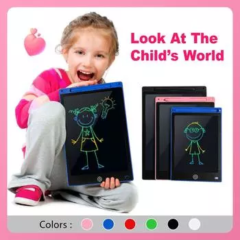 Детский 8,5-дюймовый ЖК-планшет со стилусом, портативная доска для рисования, блокнот для рукописного ввода, блокнот для рисования, домашние обучающие игрушки, подарки на день рождения 8.5in Single Color белый
