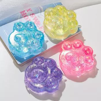 Детский антистрессовый мягкий Tpr медленно отскакивающий блестки мальтоза щипковая игрушка снятие стресса эластичная сжимающая цветная кошачья лапка декомпрессия розовый