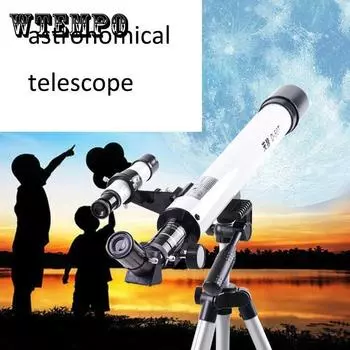 Детский астрономический телескоп начального уровня для наблюдения за звездами, профессиональные мощные очки, монокуляр для фотосъемки высокого качества белый