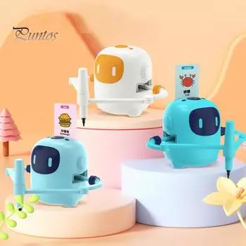 Детский автоматический робот для рисования, игрушка со 100 карточками, интерактивный обучающий робот для рисования, обучающая игрушка, обучающее пособие для малышей, мальчиков и девочек, подарок белый