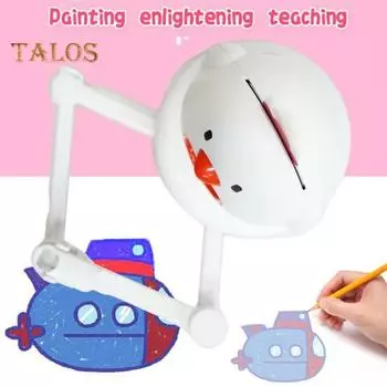 Детский автоматический робот для рисования с 180 карточками, интерактивный обучающий робот для рисования, обучающая игрушка, обучающее пособие для малышей, мальчиков и девочек, подарок белый