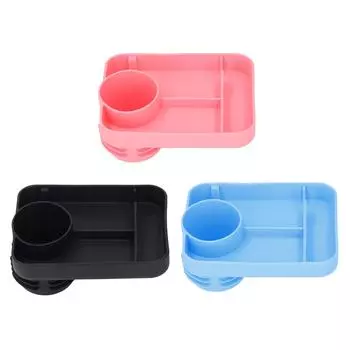 Детский автомобильный поднос, силиконовый автомобильный поднос для закусок, многофункциональный детский автомобильный подстаканник для закусок и напитков Black