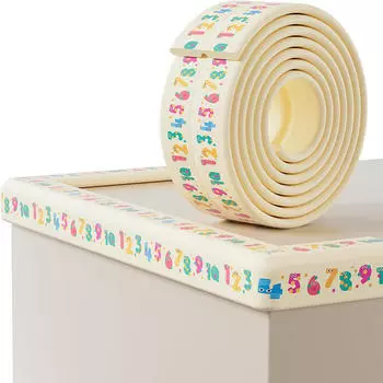 Детский бампер, мягкий, для детской безопасности, защитная полоса для края стола, Г-образная детская защитная полоса для края One Size бежевый