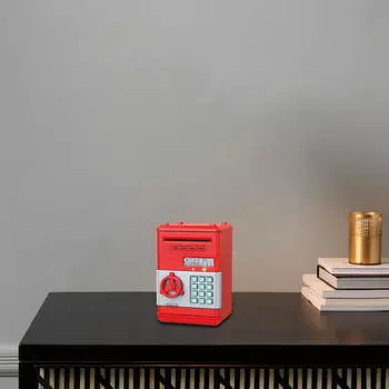 Детский банкомат для экономии денег с паролем и функцией автоматической прокрутки для детей от 3 до 9 лет красный